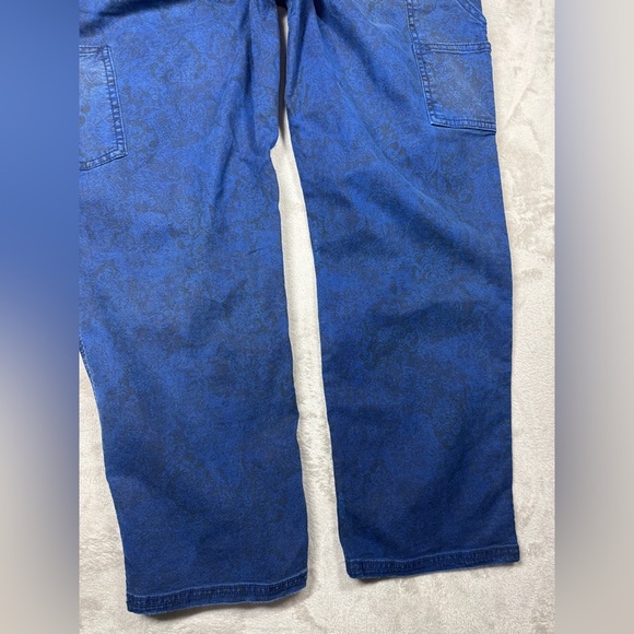 Anthropologie Pilcro The Wanderer Blue Black Floral Cargo Distressed Pants 31P - Picture 17 of 17